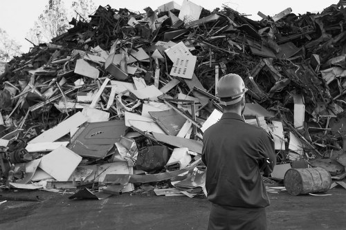 Builders removing construction waste in Notting Hill
